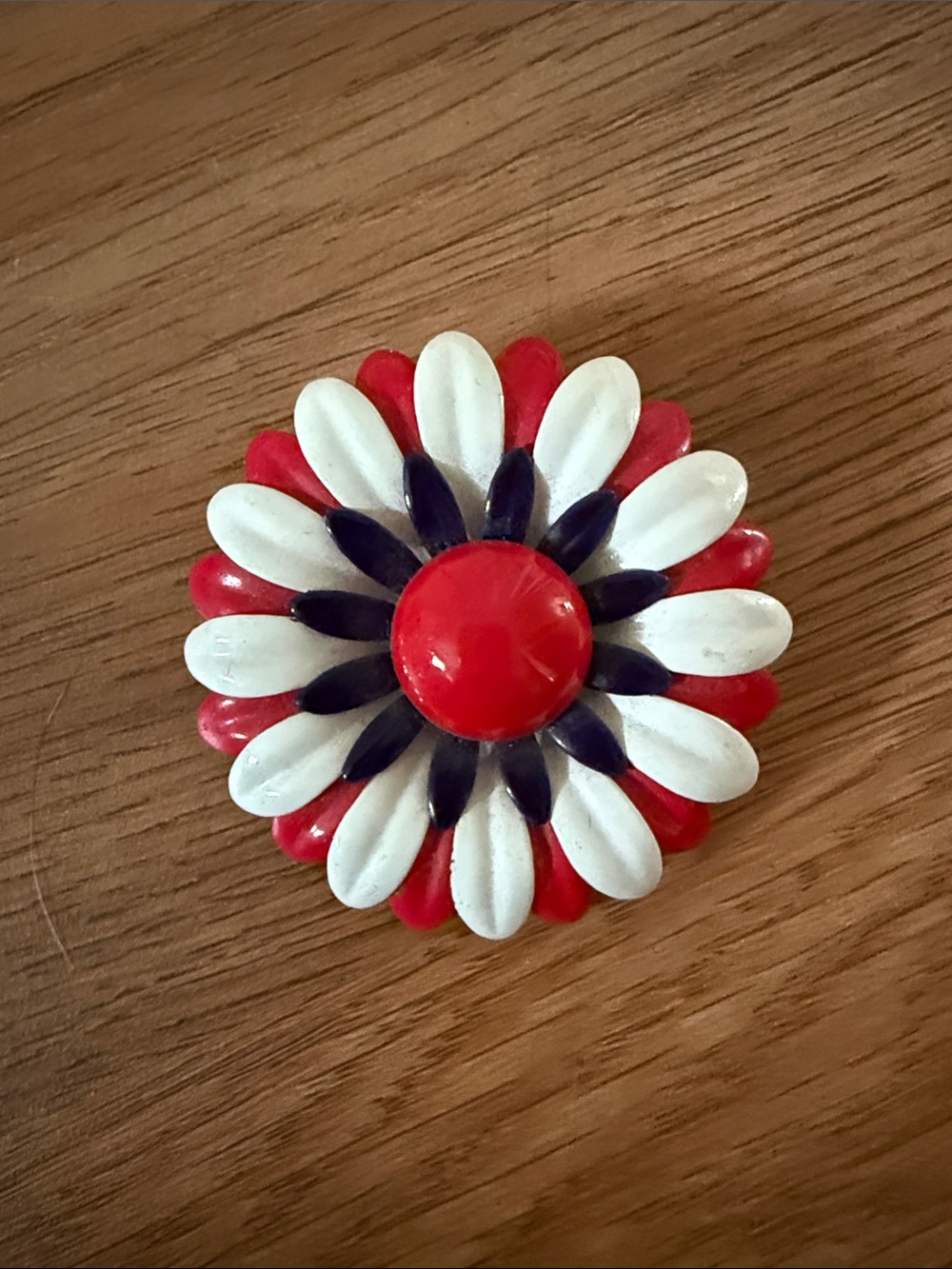 Red, White & Blue floral broach
